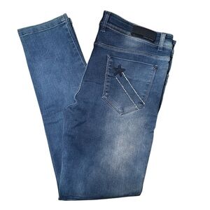Lotus Skinny Blue Jeans with Stylish Fading